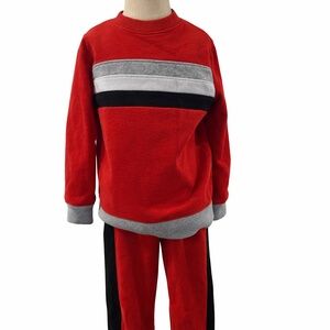 The Children’s Place Boys 2-Piece Outfit – Red & Black Sweatsuit Set – Size 4T